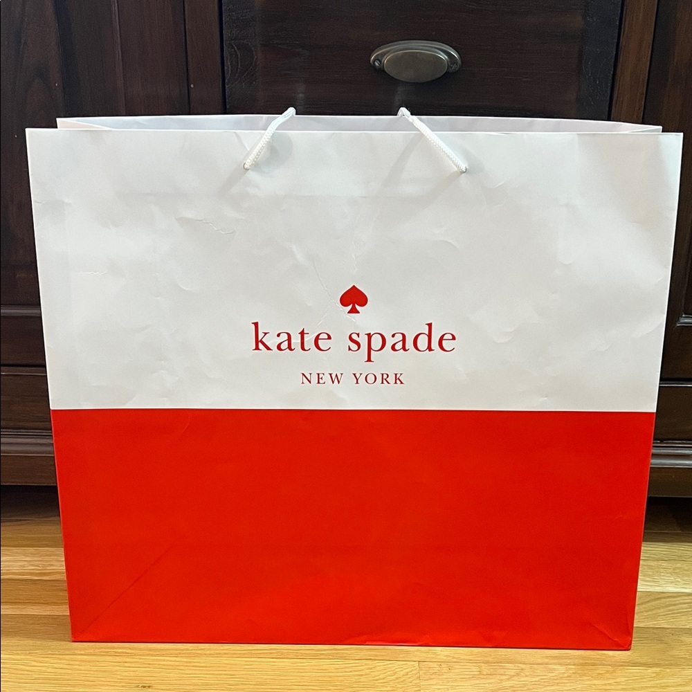 Kate Spade vibrant Orange and White Shopping Tote Bag with Handles